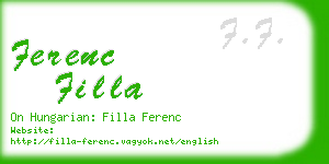 ferenc filla business card